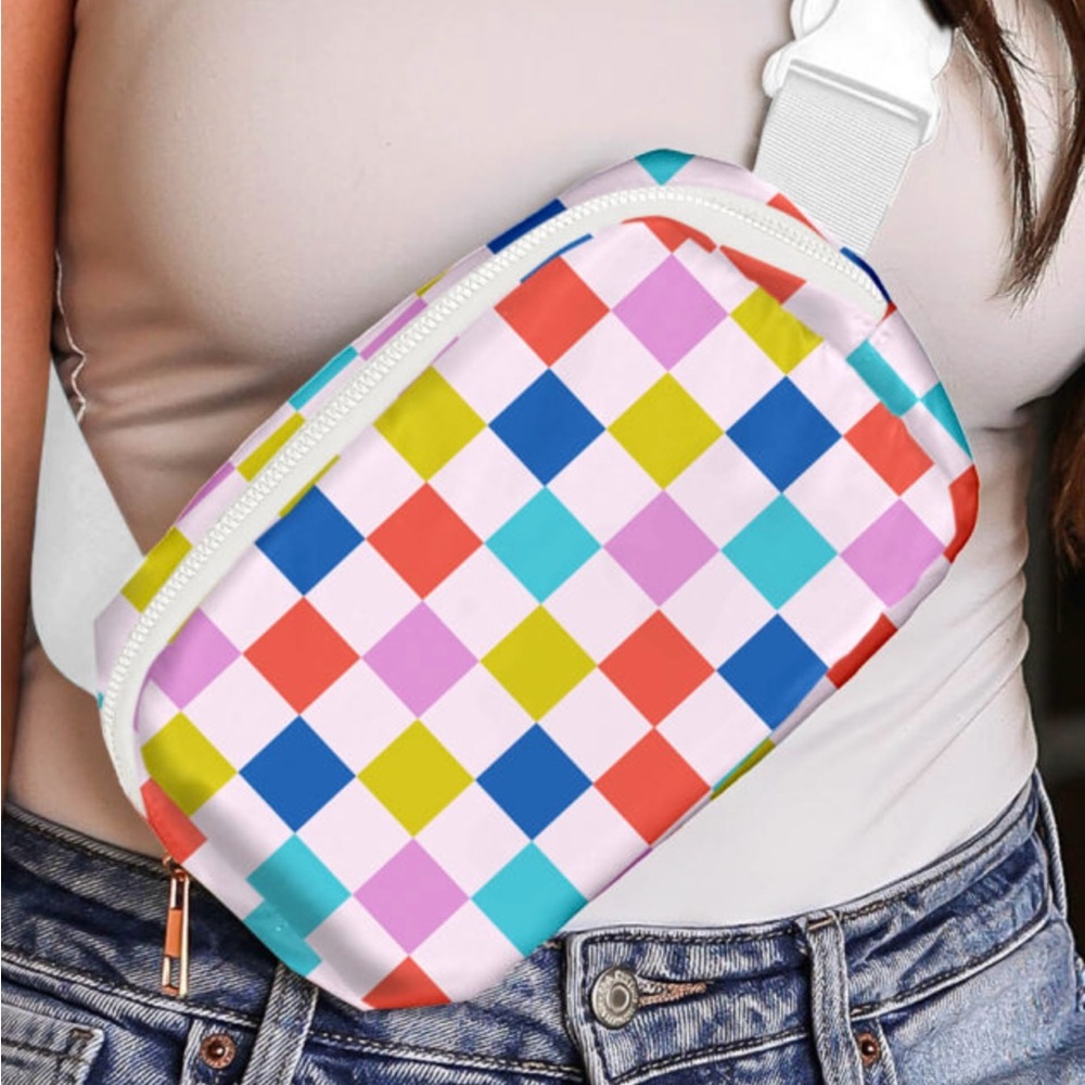 Colorful Checkered Crossbody Bag
